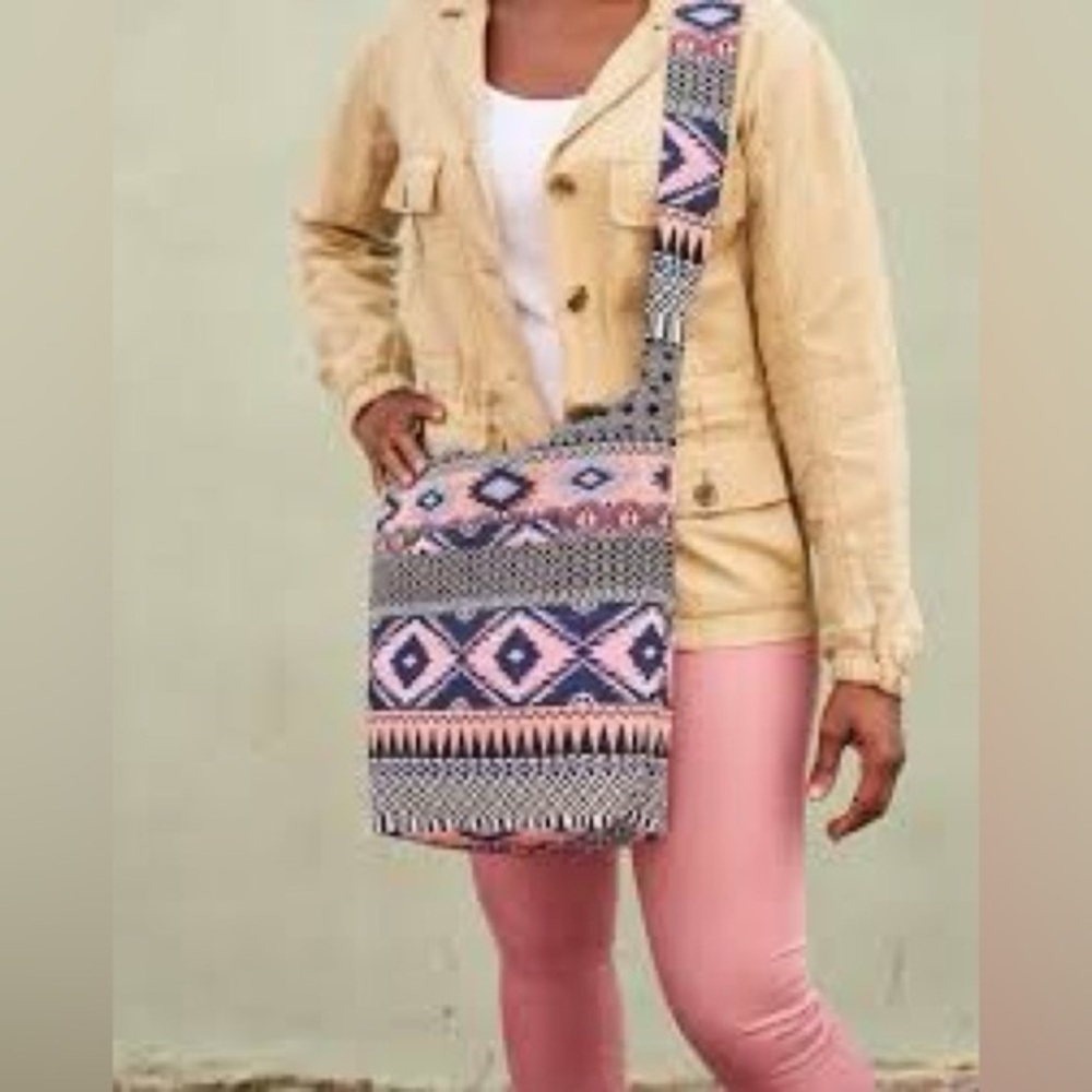 Bohemian Crossbody Bag by Trades of Hope - Zuri Crossbody in Pink Black